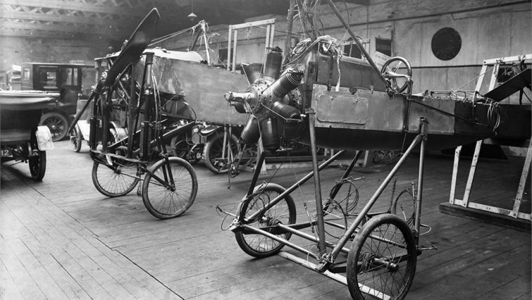 Two aircraft in garage of Spence & Johnston