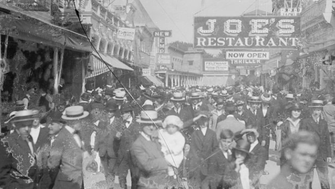 Black and white photograph of life in America 'Joes Restaurant'