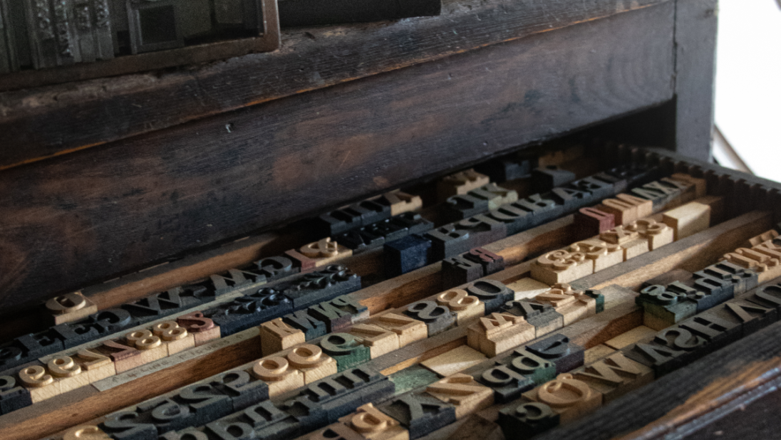 Type displayed in open case drawer