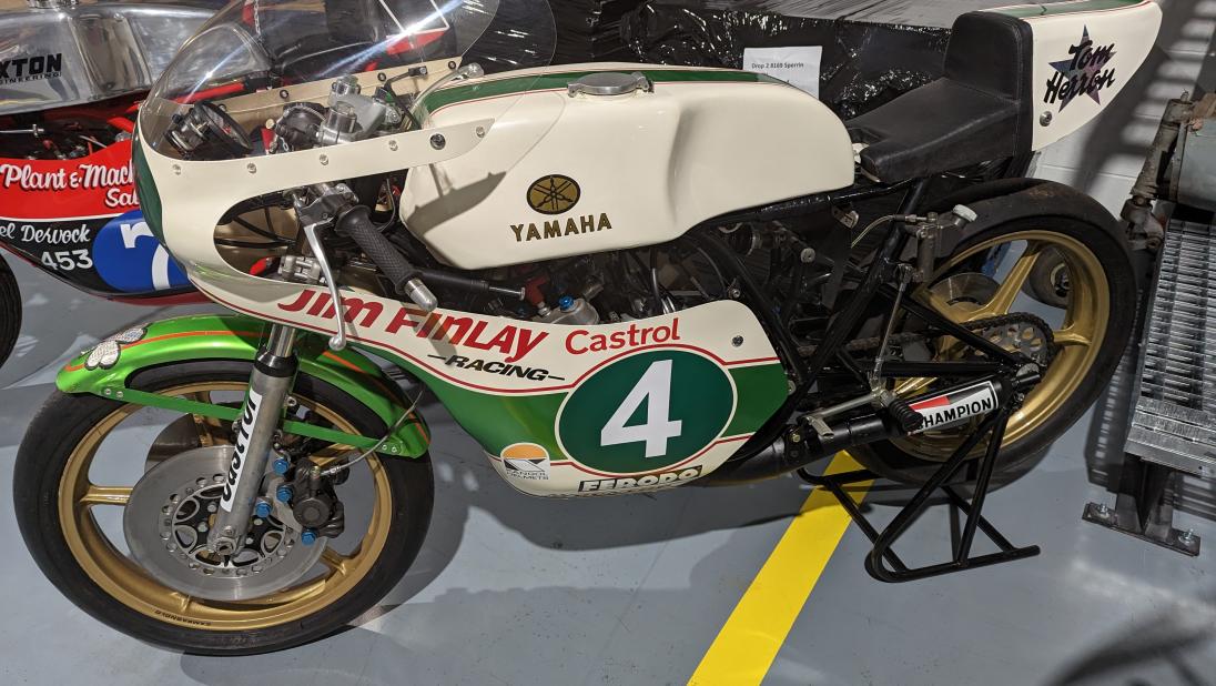 Geen and Cream motorbike with number 4