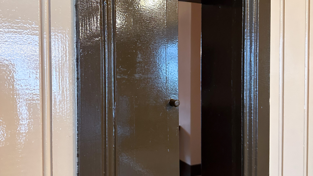 A serving hatch in a pub.