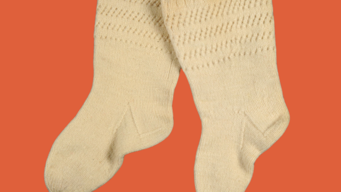 Small pair of cream children's socks