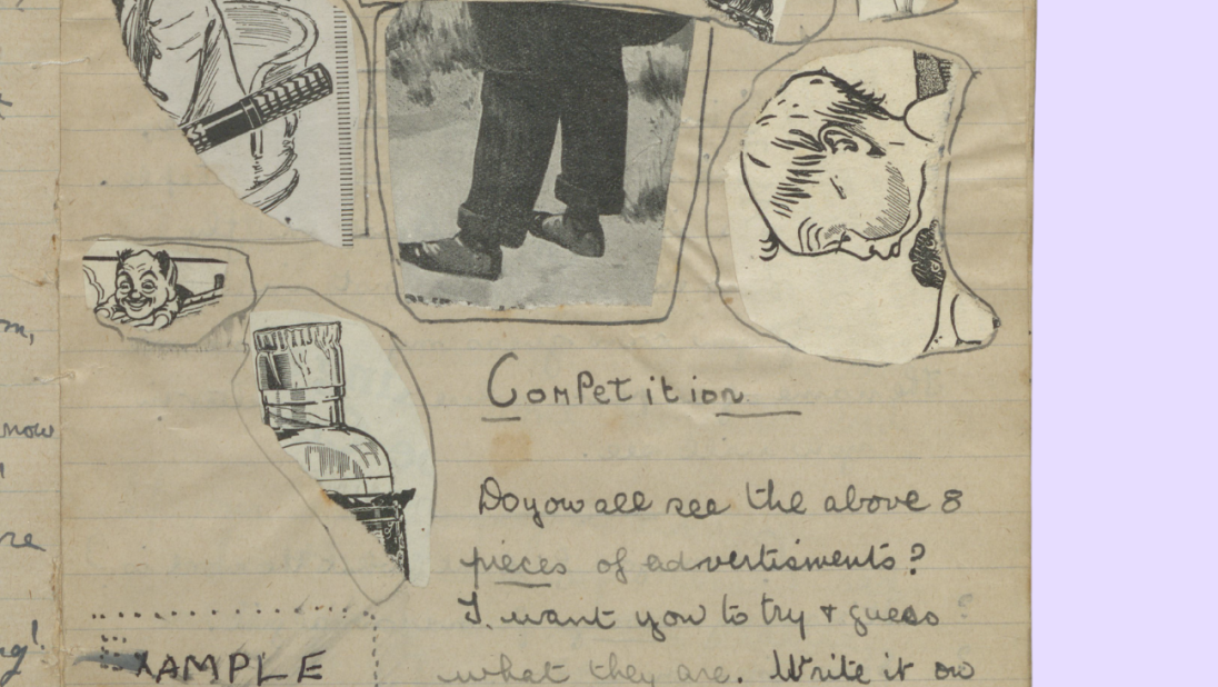 A page in a magazine with a competition to identify the advertisement.