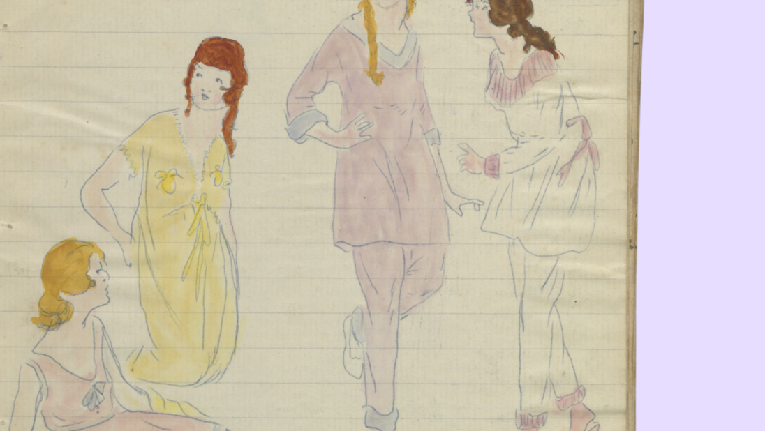 A page in a handmade magazine showing an advertisement for underclothing.