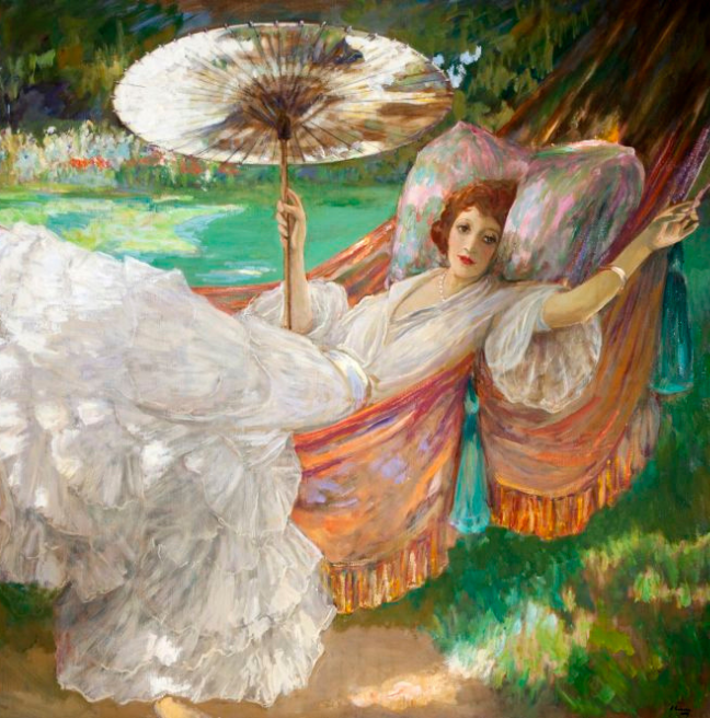 The Red Hammock Painting by Sir John Lavery