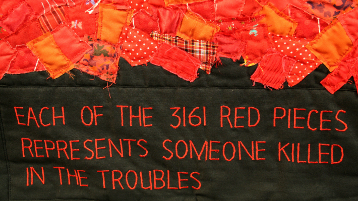 Each pf ther 3161 red pieces represents someone killed in the troubles