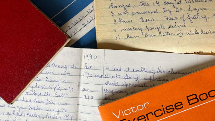 Overlapping Diaries, some open and some closed