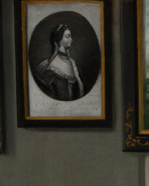 The Bateson Children Painting, close up of Queen Charlotte