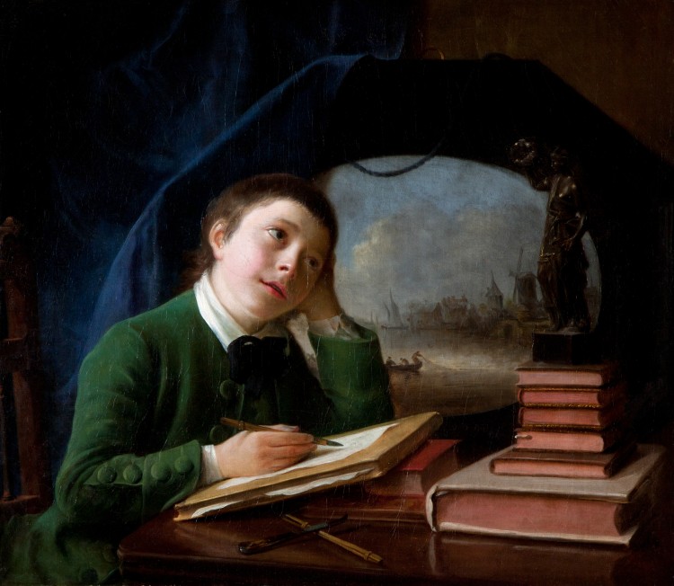 Nathaniel Hone, Portrait of his Son Sketching (c. 1769), (BELUM.U228)