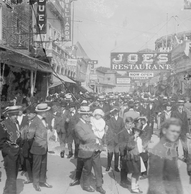 Black and white photograph of life in America 'Joes Restaurant'