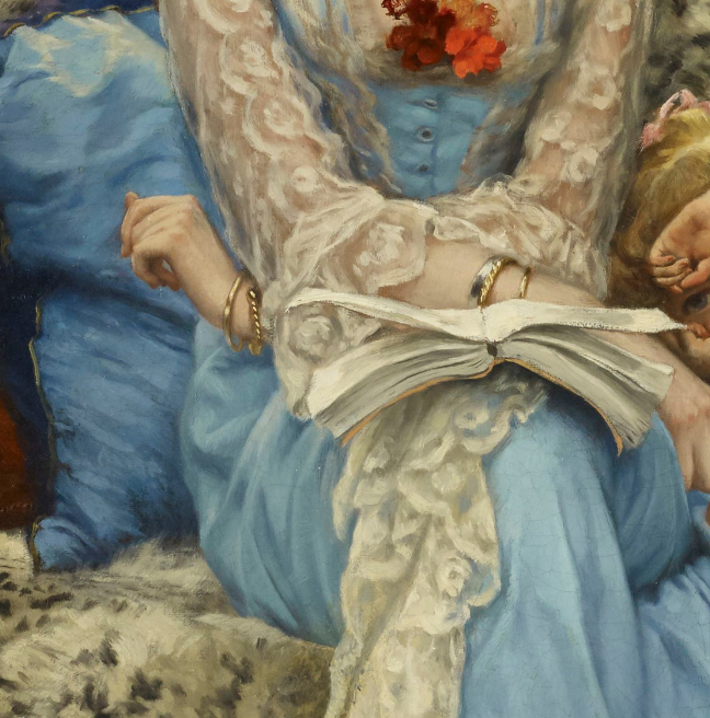 Close up of book, James Tissot, Quiet