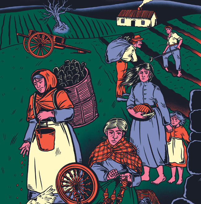 Life in Ireland, colourful illustration by Fiona McDonnell