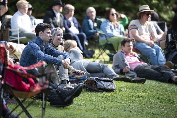 A crowd shot of people enjoying the music
