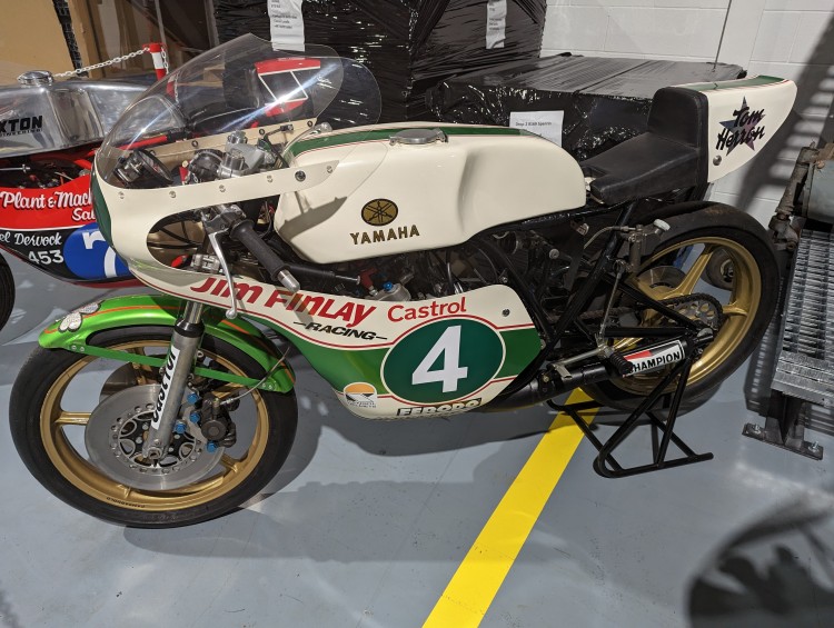 Geen and Cream motorbike with number 4
