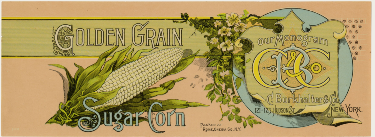 Can of corn label