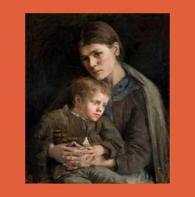 Painting of a mother and a young child