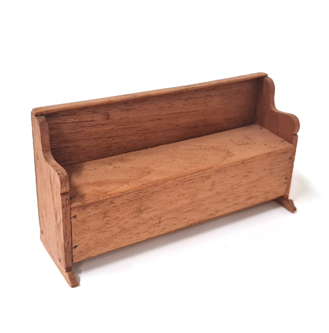 Dolls' house furniture: a settlebed
