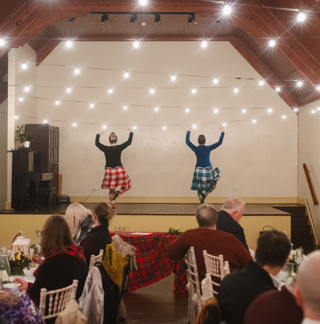Two Scottish Dancers at Burns Night Supper at Ulster Folk Museum