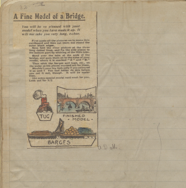 The instructions for a child's game of making your own model.