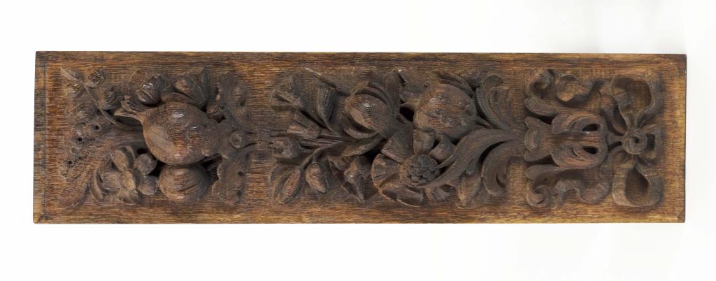Carved oak staircase panel