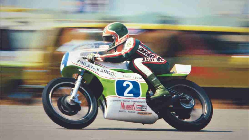 Green and white motorbike