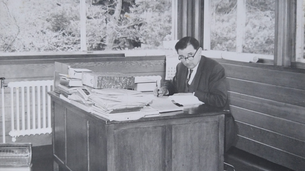 Brendan Adams working at desk