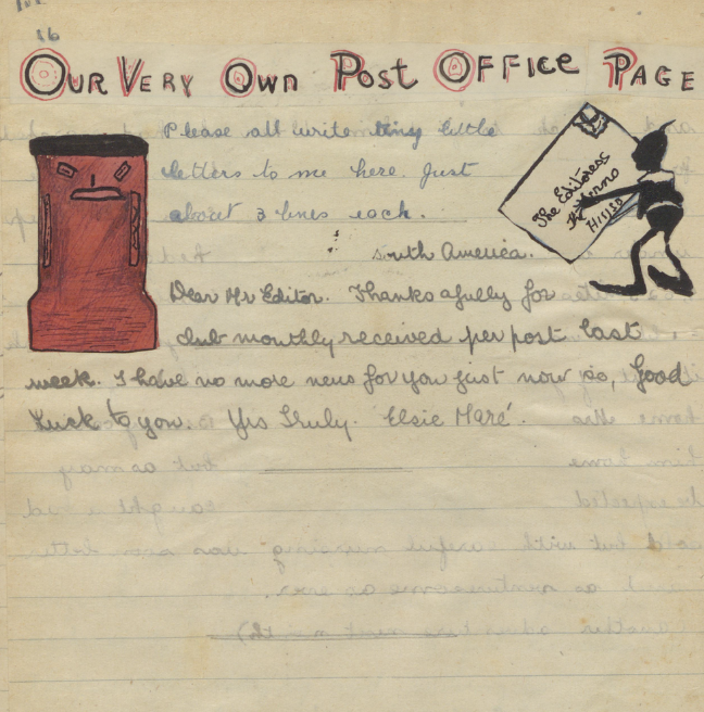 A page from a homemade magazine asking for readers to write a note to the editor on that page.
